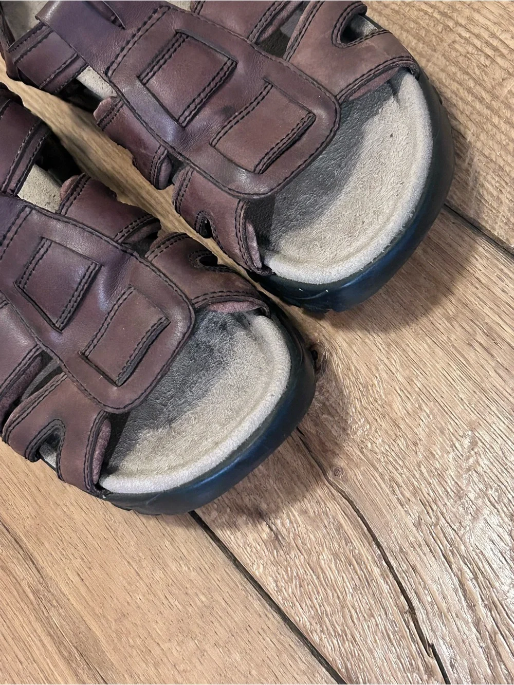 Teva Men's Brown Waterproof Leather Fisherman Strapped Outdoor Sandals Size 11